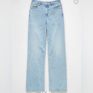 American Eagle Dreamy Drape Stretch Super High Waisted Baggy Wide Leg Jean